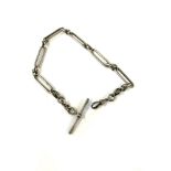 Fancy link silver watch chain measures approx 32cm long hallmarked on links weight approx 36g