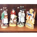 Selection of 4 19th century Staffordshire figures, all in overall good condition, age related