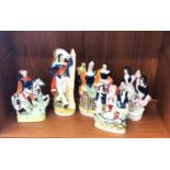 Selection of 5 19th century Staffordshire figures, all in overall good condition, age related