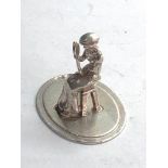 Dutch silver miniature girl looking into a mirror dutch silver sword hallmark please see images