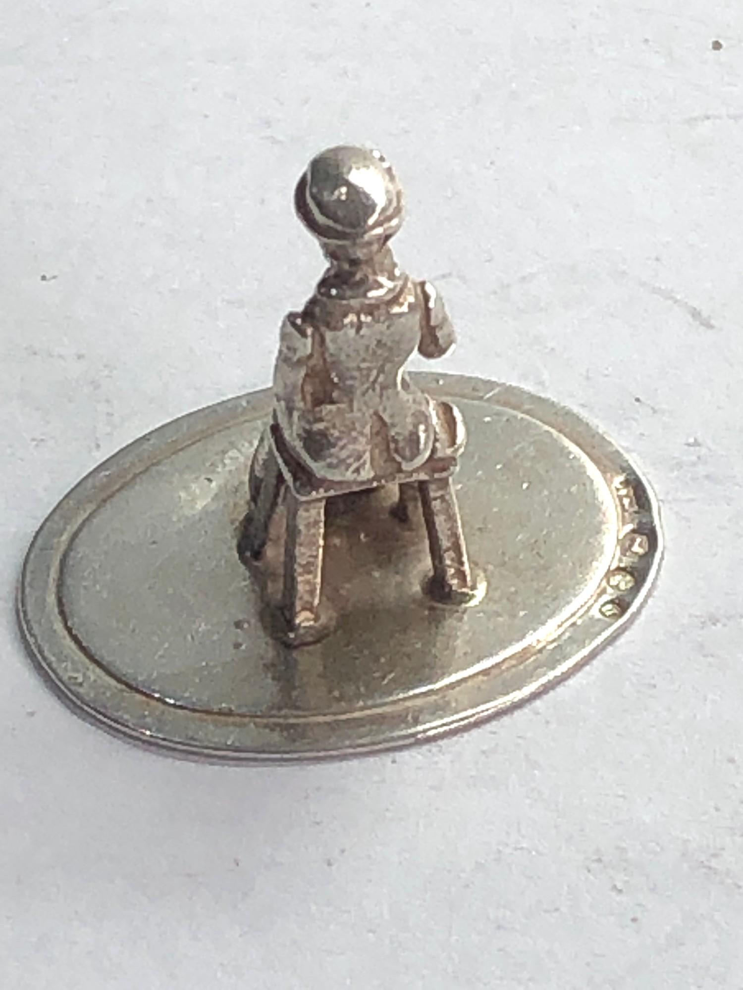 Dutch silver miniature girl looking into a mirror dutch silver sword hallmark please see images - Image 3 of 3