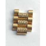 18ct gold and diamond Rolex watch strap link measures approx 16mm wide 21mm long weight 5.6g