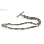 Antique silver double Albert watch chain weight 35g