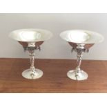 Pair of Jensen comports, import marked 1941, approximate measurements: Diameter 18cm, Height 19