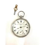 Silver pocket watch by J.G.Greaves Sheffield watch does tick but no warranty given