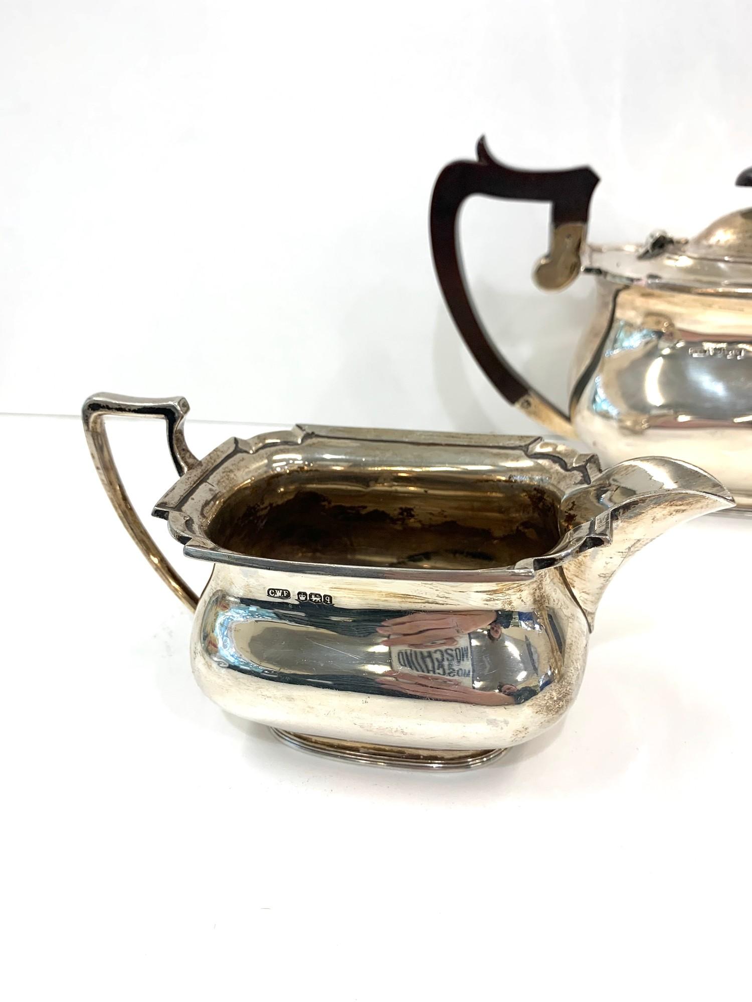 3 piece silver tea service Sheffield silver hallmarks weight 653g - Image 5 of 5