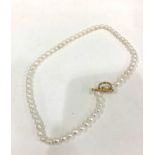 Gold mounted pearl necklace mounts not hallmarked but tested as gold