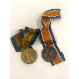 2 WW1 medals includes war medal and victory medal