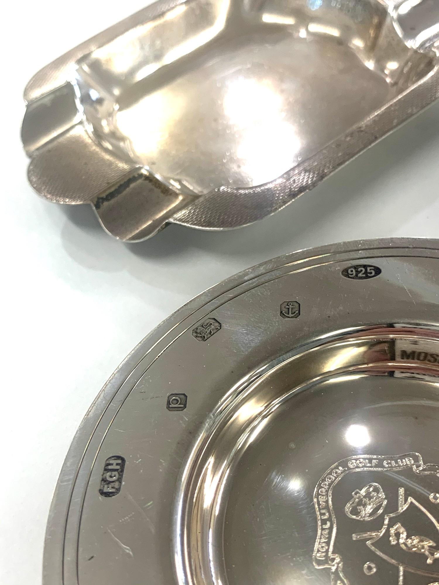 2 silver ash trays weight 150g - Image 2 of 2