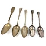 5 Early antique silver table spoons please see images for details weight 240g
