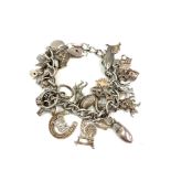 Silver charm bracelet weight 53g