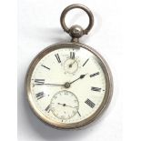 Rare J.W.Benson silver up/down dial pocket watch movement reads by special warrant to h.m the
