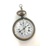 Large oversize goliath pocket watch centre second chronograph measures approx 80mm dia not including