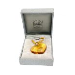 Boxed Lalique heart crystal pendant in original box with booklet