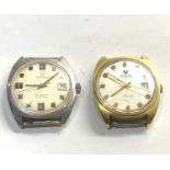 2 Vintage gents automatic wristwatches Nivada and damas heads only non working parts spares or