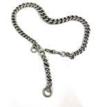 Silver Albert watch chain no t-bat weight 47g