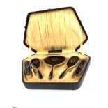 Boxed silver and tortoiseshell brush set