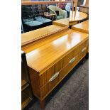 Retro 6 draw teak dressing chest, measures approx