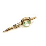 Gold stone set brooch not hallmarked weight 5.5g