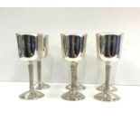 Set of 6 Anthony Elson goblets each measures approx height 17cm total weight approx 1360g