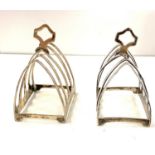 Pair of hallmarked silver toast racks