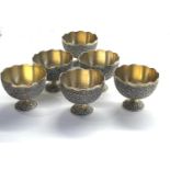 Set of 6 antique Persian silver bowls each measures approx 52mm dia height 46mm hallmarks to edge