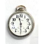 Rare Illinois 60 HR Bunn Special Pocket Watch watch winds and ticks please see images for details