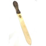 Antique silver handle letter knife measures approx 32cm long please see images for details and