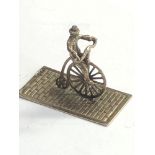 Vintage Dutch silver miniature man on penny farthing dutch silver hallmarks please see images for