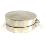 Round silver box Birmingham silver hallmarks measures approx 7cm dia weight 114g
