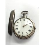 Antique silver cased fusee verge pair case pocket watch by M.Donali London the watch movement is not