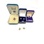 Collection of gold earring and gold and opal pendant please see images for details