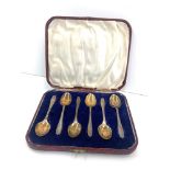 Boxed set of silver tea spoons