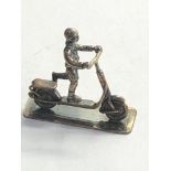 Vintage Dutch silver miniature boy on his scooter dutch silver hallmarks please see images for