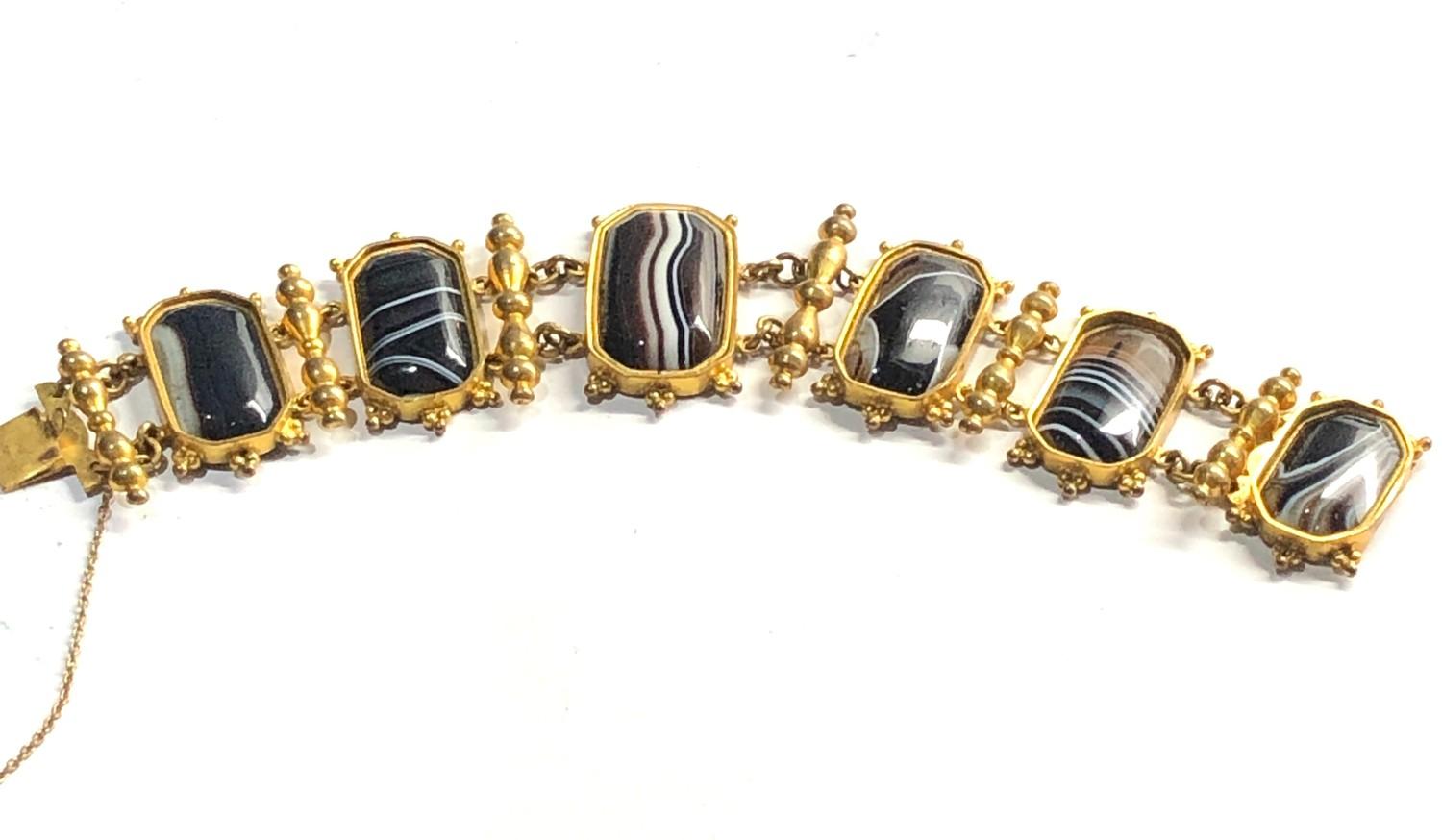 Georgian / victorian banded agate bracelet - Image 3 of 8