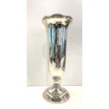 Silver flower vase measures approx 22cm tall loaded base weight 319g