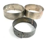 3 Vintage silver bangles 84g