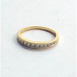 18ct gold & diamond ring weight 2.4g size l-m