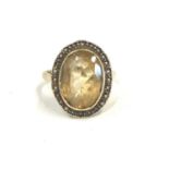 vintage 9ct gold citroen and seed pearl ring 4.4g