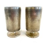 Pair of Gerrald Benney silver bark effect Goblets measures approx height 13cm weight 675g