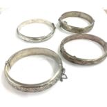 4 Vintage silver bangles 66g