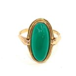 14ct gold green stone dress ring weight 3.1g
