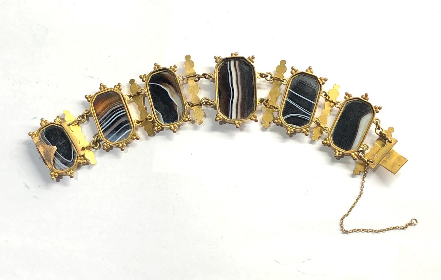 Georgian / victorian banded agate bracelet - Image 8 of 8