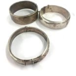 3 Vintage silver bangles weight 92g