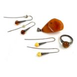 selection of vintage amber jewellery