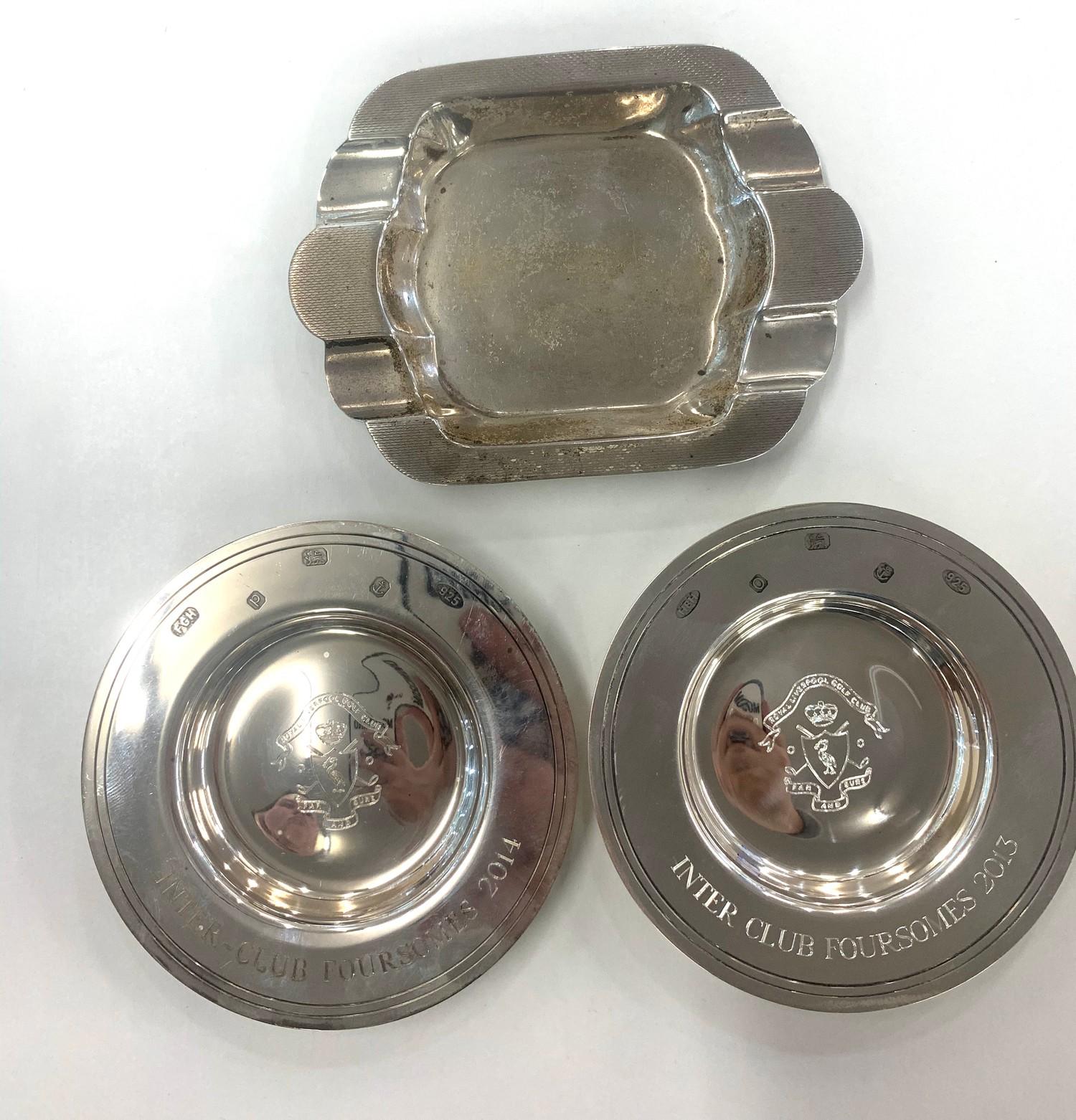 2 silver ash trays weight 150g