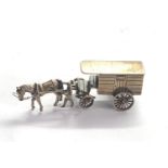 Vintage Dutch silver miniature horse and carriage dutch silver hallmarks please see images for