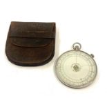 Vintage leather cased Fowler & Co textile calculator god condition please see images for details