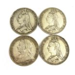 4 Victorian silver crowns