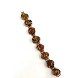 Vintage silver and amber bracelet please see images for details